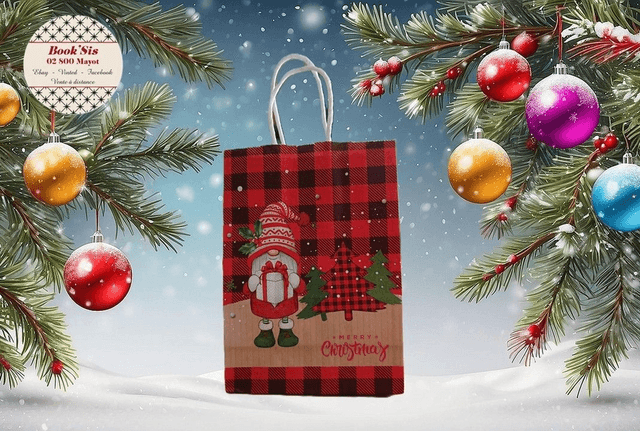 Sacs cadeaux Noël 15x21x8 cm