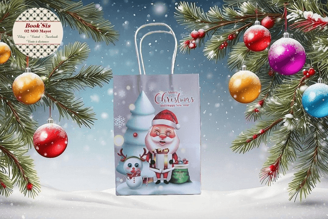 Sacs cadeaux Noël 15x21x8 cm