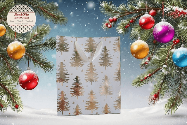 Sacs cadeaux Noël 26x32x10 cm