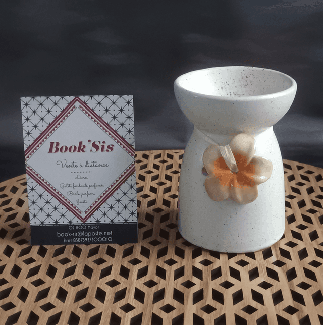 Brûleur &quot; Crème avec fleur orange &quot;