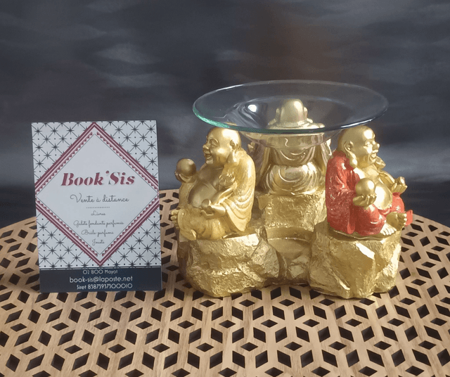 Brûleur &quot; Bouddha chinois porte-bonheur pailleté &quot;