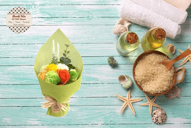 Bouquet de fleurs de savon &quot; Vert &quot;